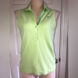 Lilly Pulitzer Green Sleeveless Polo Top size small